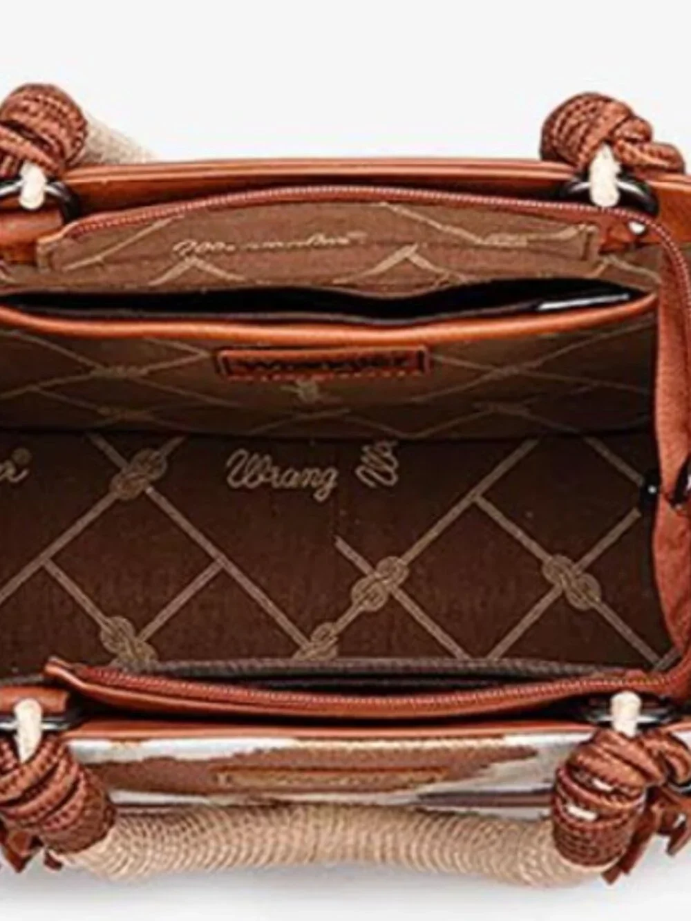 Wrangler Cow Print Tote Crossbody Bag Brown NWT